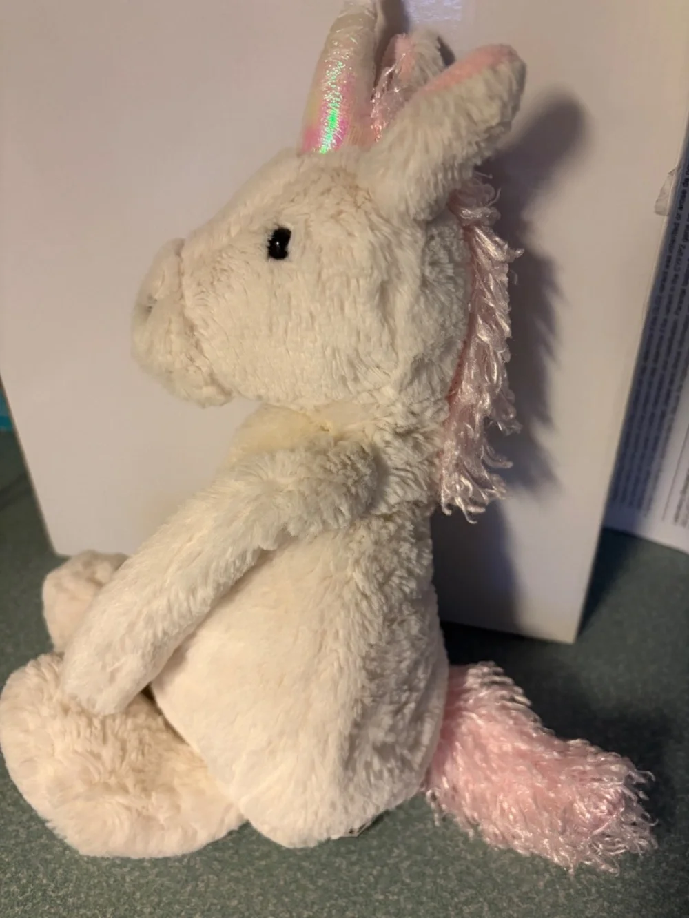 Jellycat medium Bashful Unicorn plush white pink